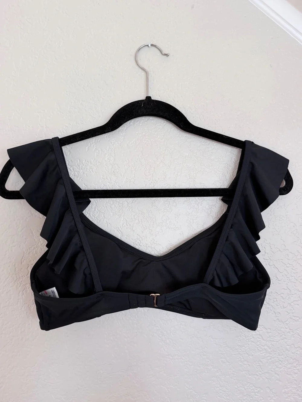 Relleciga Black Ruffle Shoulder Bikini Top | Size M - Picture 3 of 5